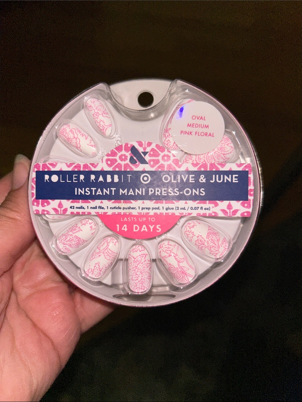 Roller Rabbit Pink Floral Instant Mani Press-Ons